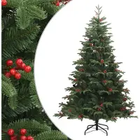 Syfax Kunstkerstboom met scharnieren dennenappels en bessen 180 cm
