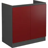 Vicco R-Line Wastafelkast – 80 cm J-vorm, zonder werkblad Rood