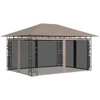 Syfax Prieel met klamboe 180 g/m² 4x3x2,73 m taupe
