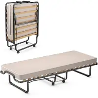 Coast Italiaans Opklapbaar Logeerbed met Matras – 200 x 90 x 41 cm – Beige
