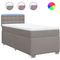vidaXL Boxspring met matras stof taupe 100x200 cm