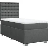 vidaXL Boxspring met matras stof donkergrijs 90x190 cm