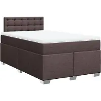 vidaXL Boxspring met matras stof donkerbruin 120x200 cm