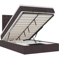 vidaXL Ottoman bed met matras 120x200cm stof donkerbruin