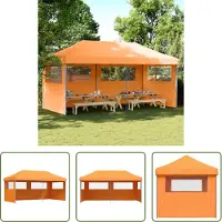 The Living Store De Living Store partytent, inklapbaar en opvouwbaar, met 3 zijpanelen, in de kleur oranje