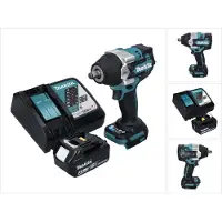 Makita Boormachine + slagboor, DTW 700 RM1 Accu-slagmoersleutel 18 V 700 Nm 1/2" XPT Borstelloos + 1x accu 4,0 Ah + (Oplaadbare batterij)