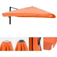 Mendler Vervangende hoes voor zweefparasol -A96 met klep, parasolhoes, 3x3m (Ø4.24m) polyester 3kg ~ terracotta