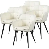 En.casa Eetkamerstoel Birmingham set van 4 fauteuils 81x57x53 cm beige en zwart []