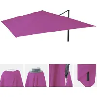 Mendler Vervangende hoes voor zweefparasol -A96, parasolhoes, 3,5x3,5m (Ø4,95m) polyester 4kg ~ paars-paars