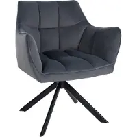 CLP Eetkamerstoel, draaibaar model Swing, keukenstoel met armleuningen en een terugschuifmechanisme, crème kleurig frame, zwarte poten