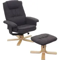 Mendler Relaxfauteuil M56, tv-fauteuil met voetenbank, stof/textiel, MVG-gecertificeerd ~ donkergrijs