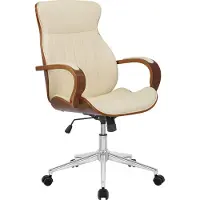 CLP Kantoorkruk Melilla - notenhout - Crème kleur