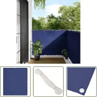 The Living Store Balkonscherm 120x700 cm 100% oxford polyester blauw - Balkonscherm - Balkonschermen - Balkon Scherm - Windscherm Balkon