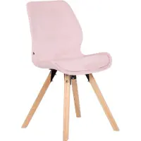 CLP Essstoel Luna, modern design, frame in natuurlijke kleur, beklede zitting in zwart, materiaal: fluweel