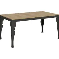 Itamoby Uitschuifbare tafel 90x160/420 cm, Paxon Evolution, eikenhout, naturel/anthraciet onderstel