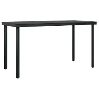 Syfax Tuintafel 140x70x74 cm staal en glas zwart