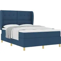 vidaXL Boxspring bed met hoofdeinde Blauw 200 x 160 cm Stof