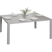 Mendler Aluminium eettafel -N40, bistrotafel tuintafel balkontafel, weerbestendig 140x80cm ~ lichtgrijs