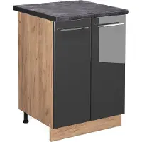 Vicco Fame-Line Keukenonderkast – 60 cm, WB Antraciet Antraciet Hoogglans