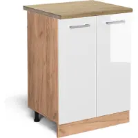 Vicco R-Line Keukenonderkast – 60 cm, WB Eik Wit Hoogglans