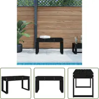The Living Store De Living Store tuinbank, zwart, 80x38x45 cm, massief hout, grenenhout