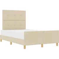 vidaXL Bedframe met hoofdeinde Crème 120 x 190 cm Stof