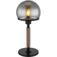 Globo Tafellamp Haku zwart met smoke glas