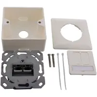 InLine Cat.6A aansluitdoos, AP/UP 2x RJ45 female, RAL9010, wit, horizontaal