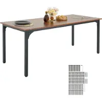 Vevor Rechthoekige eettafel Keukentafel (alleen tafel) Eettafel 180cm Bruin