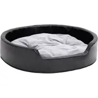 Syfax Hondenmand 79x70x19 cm pluche en kunstleer zwart en grijs