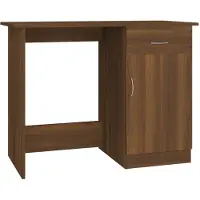 Syfax Bureau 100x50x76 cm bewerkt hout bruin eikenkleur