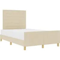 vidaXL Bedframe met hoofdeinde Crème 140 x 200 cm Stof