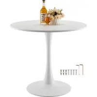 Vevor Ronde eettafel Keukentafel Houten tafel (80 cm / 113,4 kg draagvermogen) voor 2-4 personen