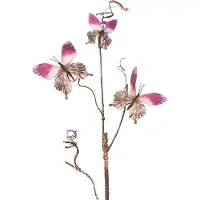 Clayre & Eef Decoratie Tak 85 cm Roze Metaal Vlinders