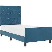 vidaXL Boxspring bed met hoofdeinde Donkerblauw 90 x 190 cm Fluweel