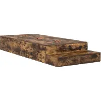 Syfax Opbergbedframe met lade Gerookt eiken 90 cm Bewerkt hout