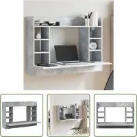The Living Store De Living Store wandbureau, betonkleur, 105x48x75 cm, gemaakt van houtvezel