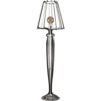 ARTI & MESTIERI Minerva staande lamp, diameter 38 cm, hoogte 166 cm, gemaakt van gesmeed ijzer. Modern design met voetpedaal, E27-aansluiting, geproduceerd in Italië. Kleur: slibkleurig