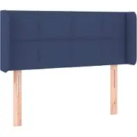 vidaXL Hoofdbord met randen 103x16x78/88 cm stof blauw