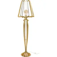 ARTI & MESTIERI Minerva staande lamp, diameter 38 cm, hoogte 166 cm, gemaakt van gietijzer met een netstructuur. Modern design met voetpedaal en E27-aansluiting. Gemaakt in Italië. Goudkleurig