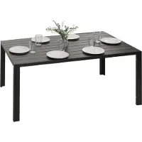 Mendler Aluminium eettafel -N40, tafel bistrotafel tuintafel balkontafel, weerbestendig 140x80cm ~ antraciet