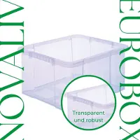 Novaliv 4x opbergdozen met deksel, groot, 80L, antraciet, nestbaar, stapelbaar met clipsluiting, rolboxen, kunststof, BPA-vrij, 61x40x45 cm