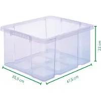 Novaliv 4x opbergdozen met deksel 27L antraciet nestbaar stapelbaar opbergdozen met clipsluiting kunststof doos BPA-vrij 46,5x36,5x24 cm