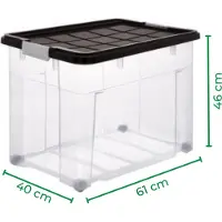 Novaliv 3x Opbergdozen met deksel Groot 80L Antraciet Nestbaar Stapelbaar met clipsluiting Rolboxen Kunststof BPA-vrij 61x40x45 cm