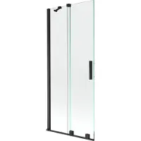 Mexen Velar badwand tweevleugelig schuifbaar 85 x 150 , transparant, zwart - 896-085-000-01-70