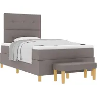 vidaXL Boxspringbed met hoofdeinde, taupe, 120 x 200 cm, gestoffeerd