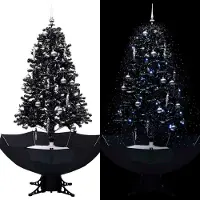 Prolenta Maison Exclusive - Kunstkerstboom met parapluvoet, zwart, 170 cm, PVC