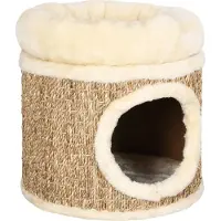 The Living Store De Living Store kattenhuis met luxe kattenbed, 33 cm, gemaakt van zeegras