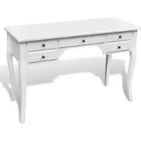 Prolenta Maison Exclusive - Frans houten bureau met gebogen poten, voorzien van 5 lades