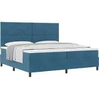 vidaXL Boxspring bed met hoofdeinde Donkerblauw 200 x 200 cm Fluweel